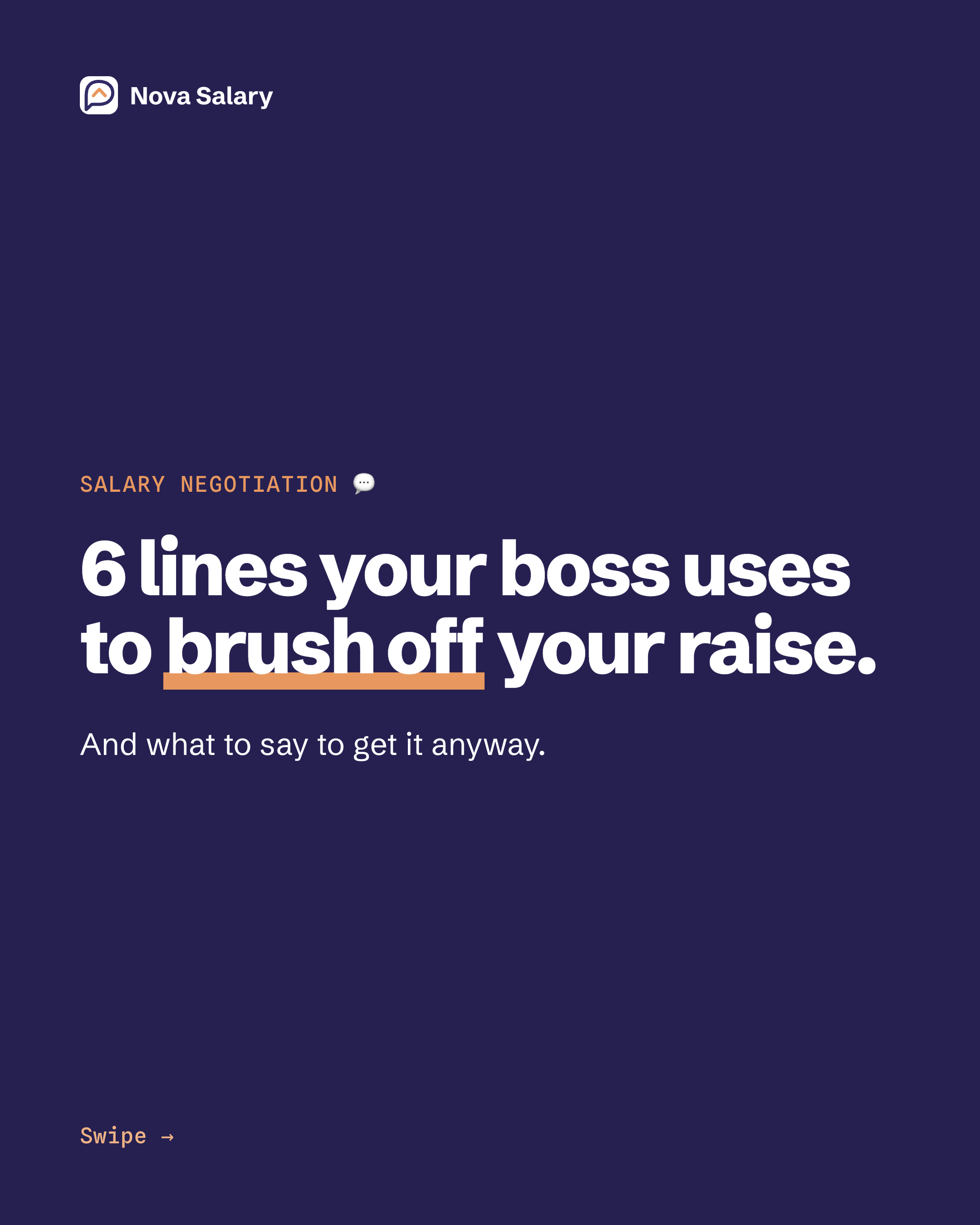 Title slide: 6 lines your boss uses to brush off your raise
