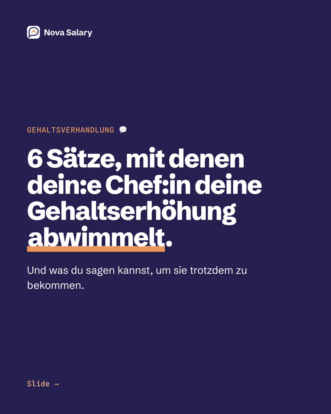 Titelfolie: 6 Sätze, mit denen dein:e Chef:in deine Gehaltserhöhung abwimmelt